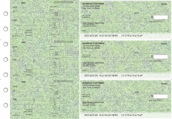 Grassy Dual Purpose Voucher Business Checks