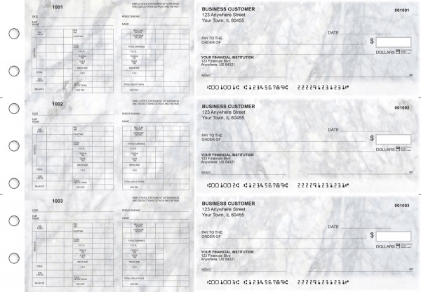 Marble Multi-Purpose Hourly Voucher Business Checks