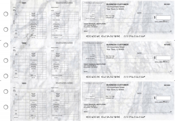 Marble Multi-Purpose Corner Voucher Business Checks