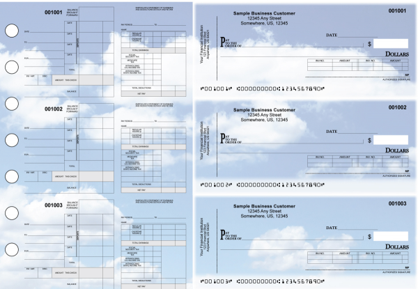 Clouds Itemized Disbursement Payroll Designer Business Checks