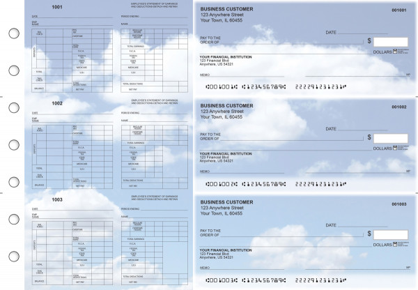 Clouds Multi-Purpose Hourly Voucher Business Checks