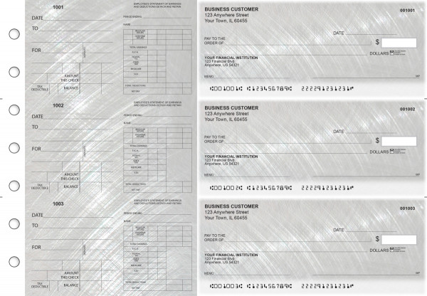 Brushed Metal Dual Purpose Voucher Business Checks