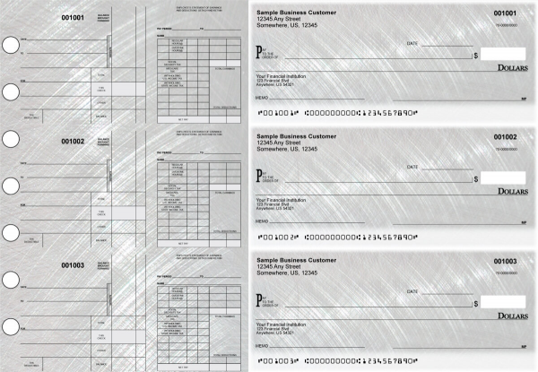 Brushed Metal Disbursement Payroll Designer Business Checks