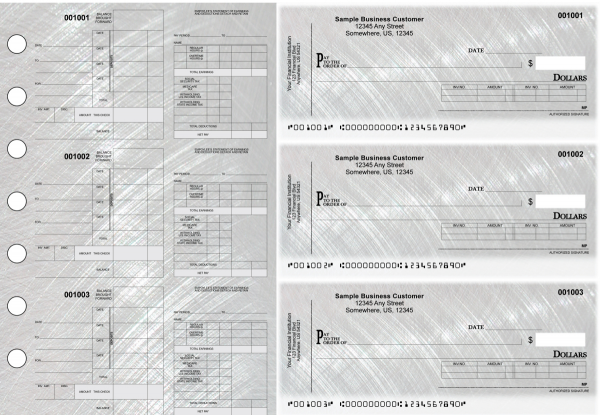 Brushed Metal Itemized Disbursement Payroll Designer Business Checks