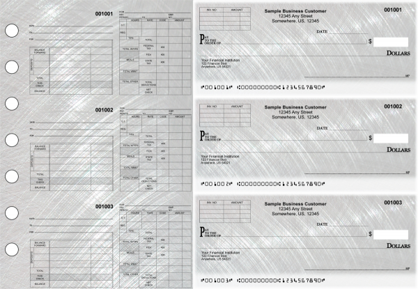 Brushed Metal Multipurpose Invoice Payroll Designer Business Checks