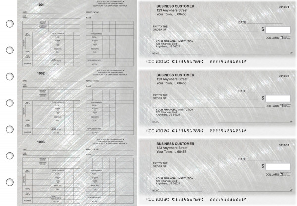 Brushed Metal Multi-Purpose Counter Signature Business Checks