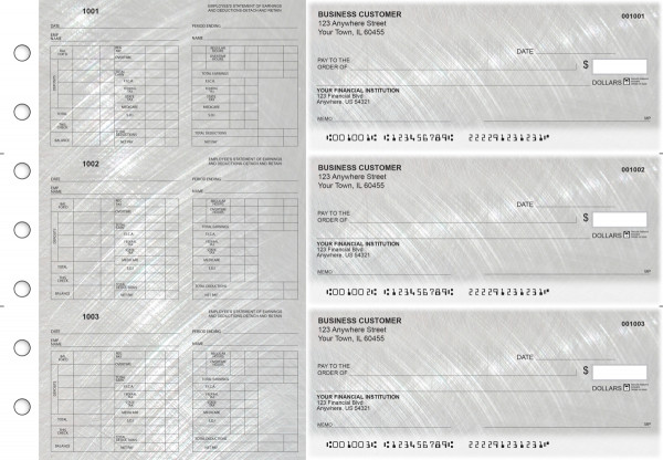 Brushed Metal Multi-Purpose Hourly Voucher Business Checks
