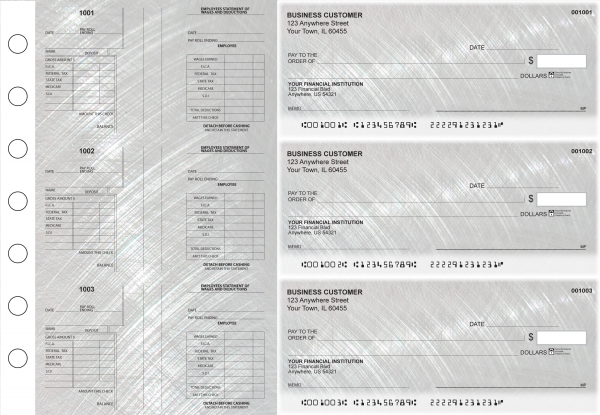 Brushed Metal Multi-Purpose Salary Voucher Business Checks