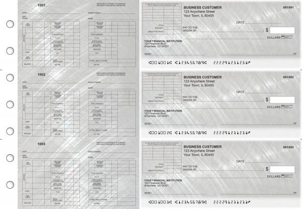 Brushed Metal Multi-Purpose Corner Voucher Business Checks