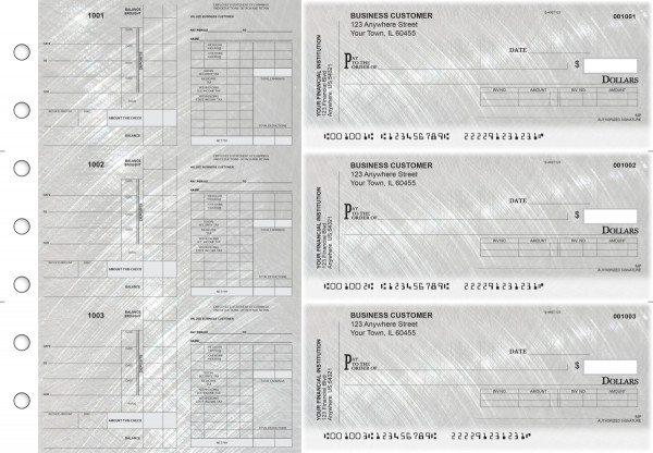 Brushed Metal Payroll Invoice Business Checks