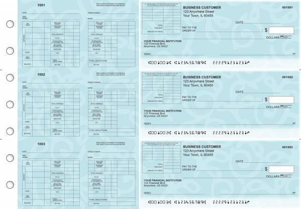 Swirls Multi-Purpose Corner Voucher Business Checks