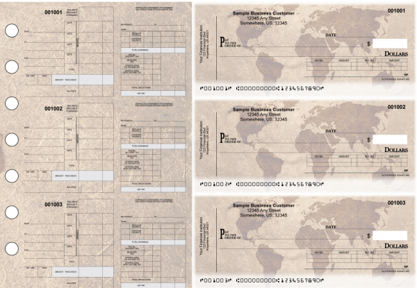 World Map Itemized Disbursement Payroll Designer Business Checks