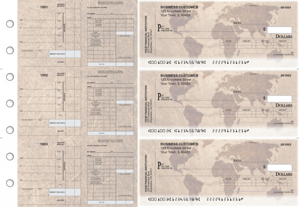 World Map Payroll Invoice Business Checks