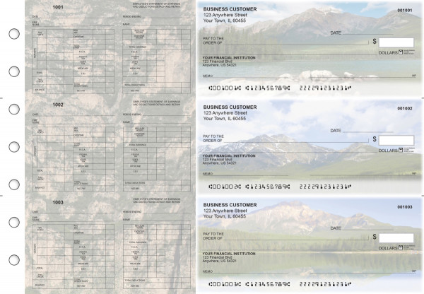 Scenic Mountains Multi-Purpose Hourly Voucher Business Checks