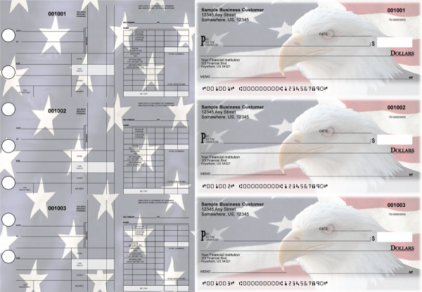 American Flag Disbursement Payroll Designer Business Checks