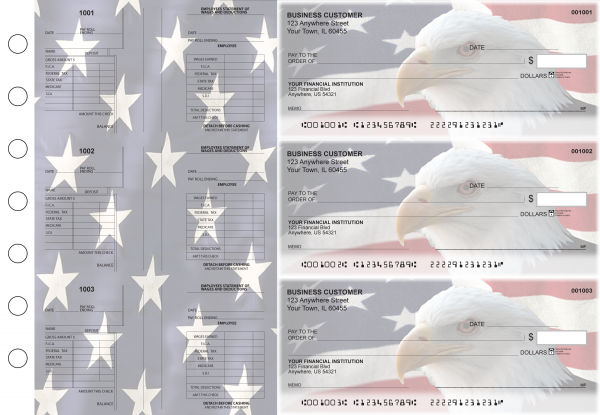 American Flag Multi-Purpose Salary Voucher Business Checks