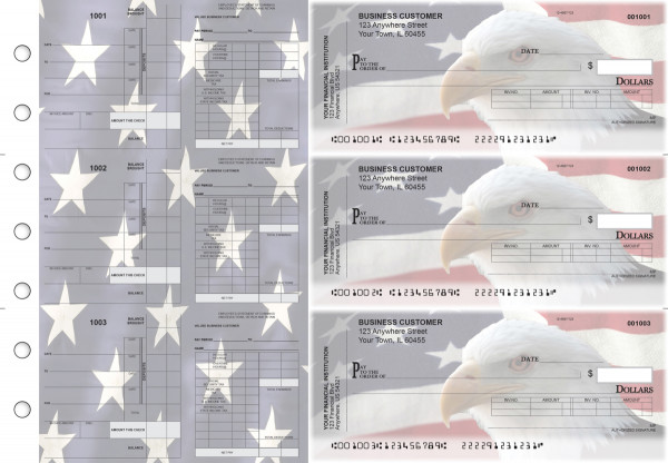 American Flag Payroll Invoice Business Checks