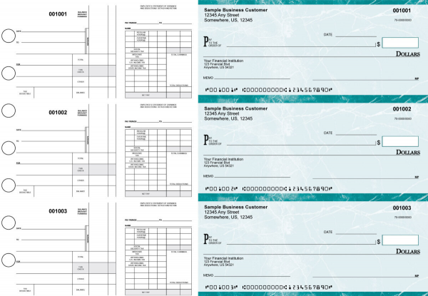 Teal Marble Disbursement Payroll Business Checks