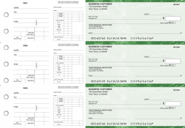 Green Marble Dual Purpose Voucher Business Checks