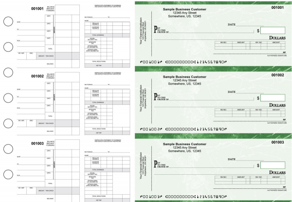 Green Marble Itemized Disbursement Payroll Business Checks