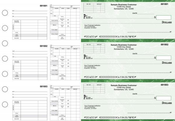 Green Marble Multipurpose Invoice Payroll Business Checks