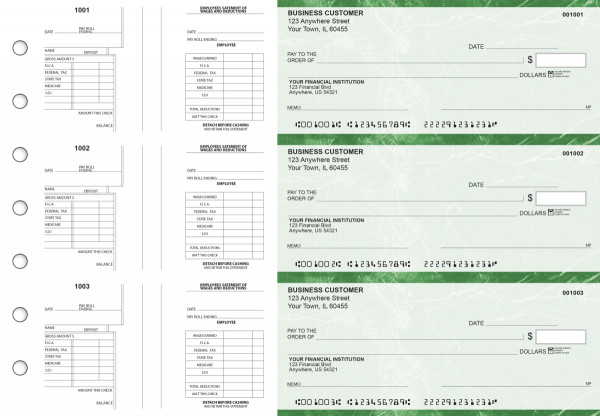 Green Marble Multi-Purpose Salary Voucher Business Checks