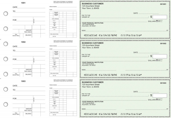Green Safety Dual Purpose Voucher Business Checks