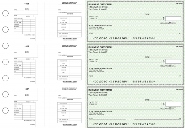 Green Safety Multi-Purpose Salary Voucher Business Checks