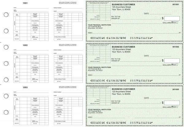 Green Safety Multi-Purpose Corner Voucher Business Checks