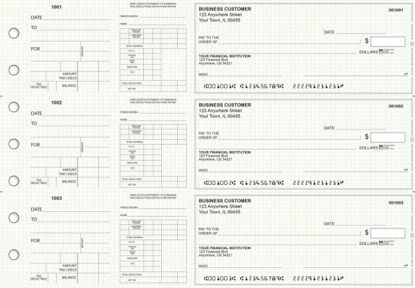 Green Knit Dual Purpose Voucher Business Checks