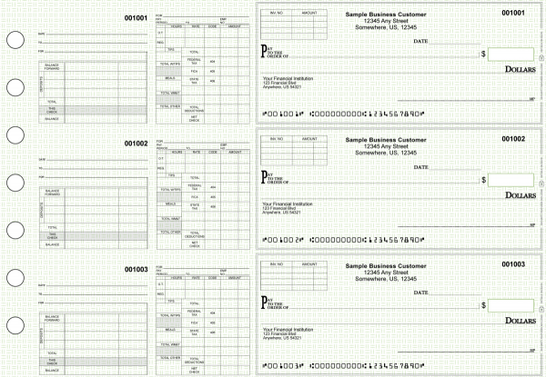 Green Knit Multipurpose Invoice Payroll Business Checks
