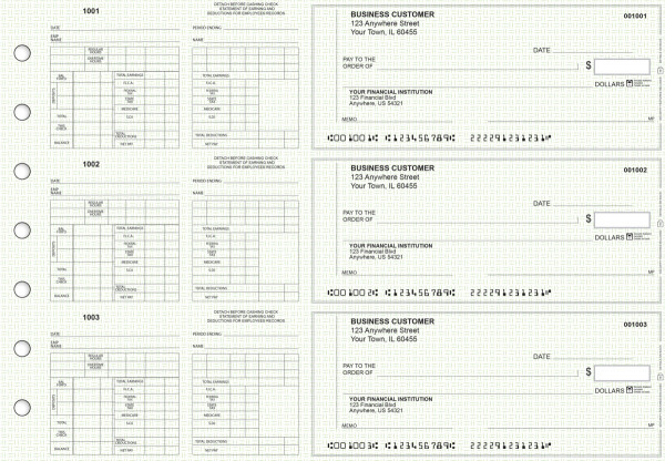 Green Knit Multi-Purpose Counter Signature Business Checks