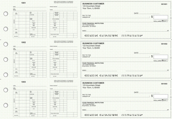 Green Knit Multi-Purpose Hourly Voucher Business Checks