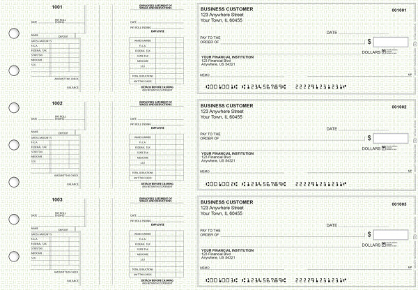 Green Knit Multi-Purpose Salary Voucher Business Checks