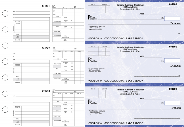 Blue Marble Multipurpose Invoice Payroll Business Checks
