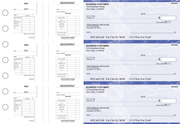 Blue Marble Multi-Purpose Salary Voucher Business Checks