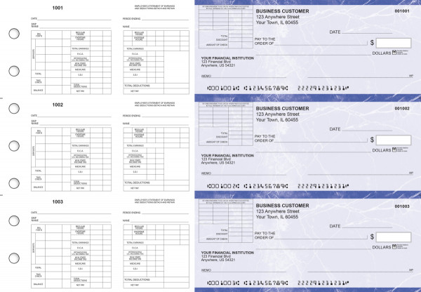 Blue Marble Multi-Purpose Corner Voucher Business Checks