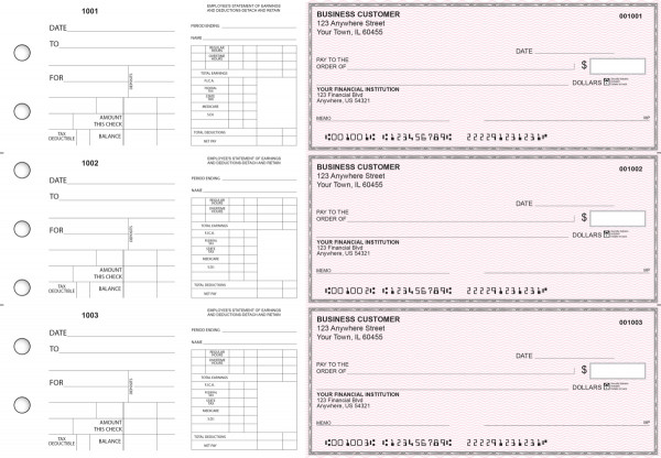 Pink Safety Dual Purpose Voucher Business Checks