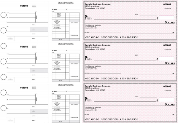 Pink Safety Disbursement Payroll Business Checks