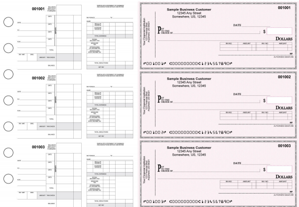 Pink Safety Itemized Disbursement Payroll Business Checks