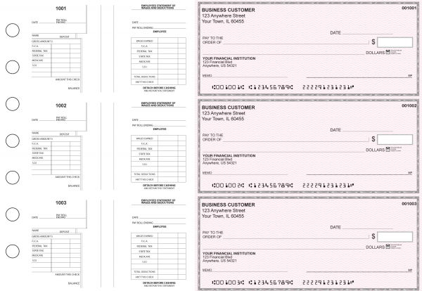 Pink Safety Multi-Purpose Salary Voucher Business Checks