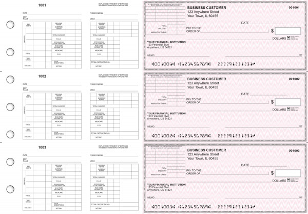 Pink Safety Multi-Purpose Corner Voucher Business Checks