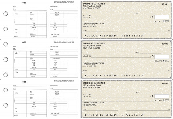 Tan Parchment Multi-Purpose Hourly Voucher Business Checks