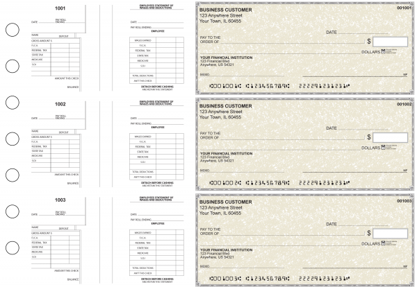 Tan Parchment Multi-Purpose Salary Voucher Business Checks