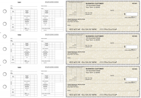Tan Parchment Multi-Purpose Corner Voucher Business Checks