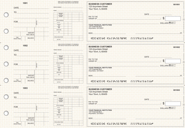 Tan Knit Dual Purpose Voucher Business Checks