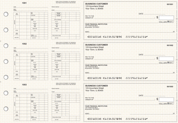 Tan Knit Multi-Purpose Hourly Voucher Business Checks
