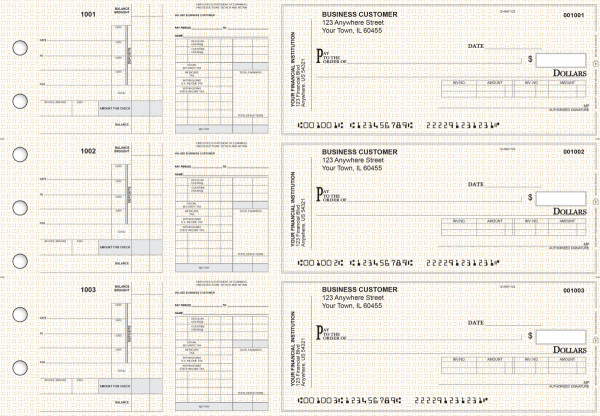 Tan Knit Payroll Invoice Business Checks