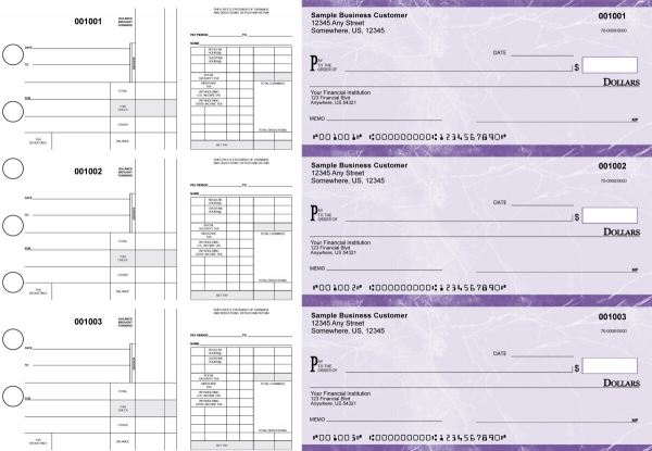 Purple Marble Disbursement Payroll Business Checks