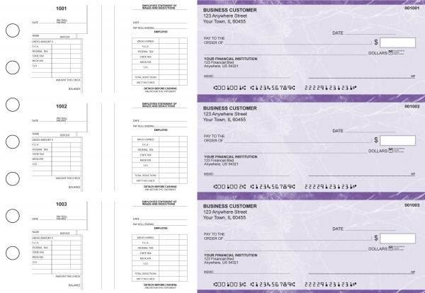 Purple Marble Multi-Purpose Salary Voucher Business Checks